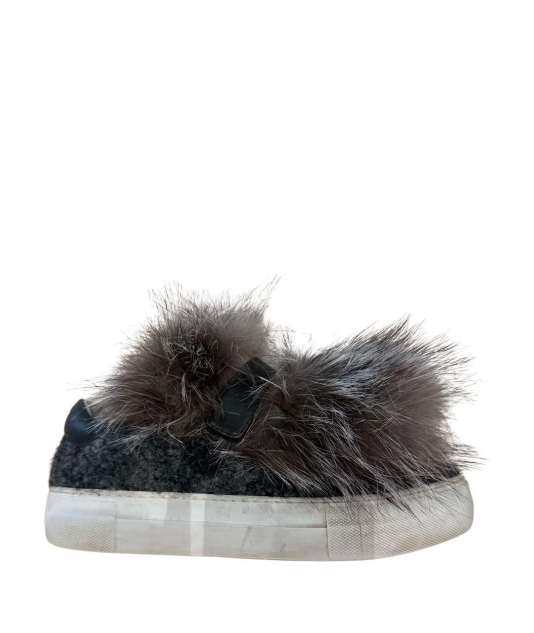 MONCLER Серые кеды, фото 1