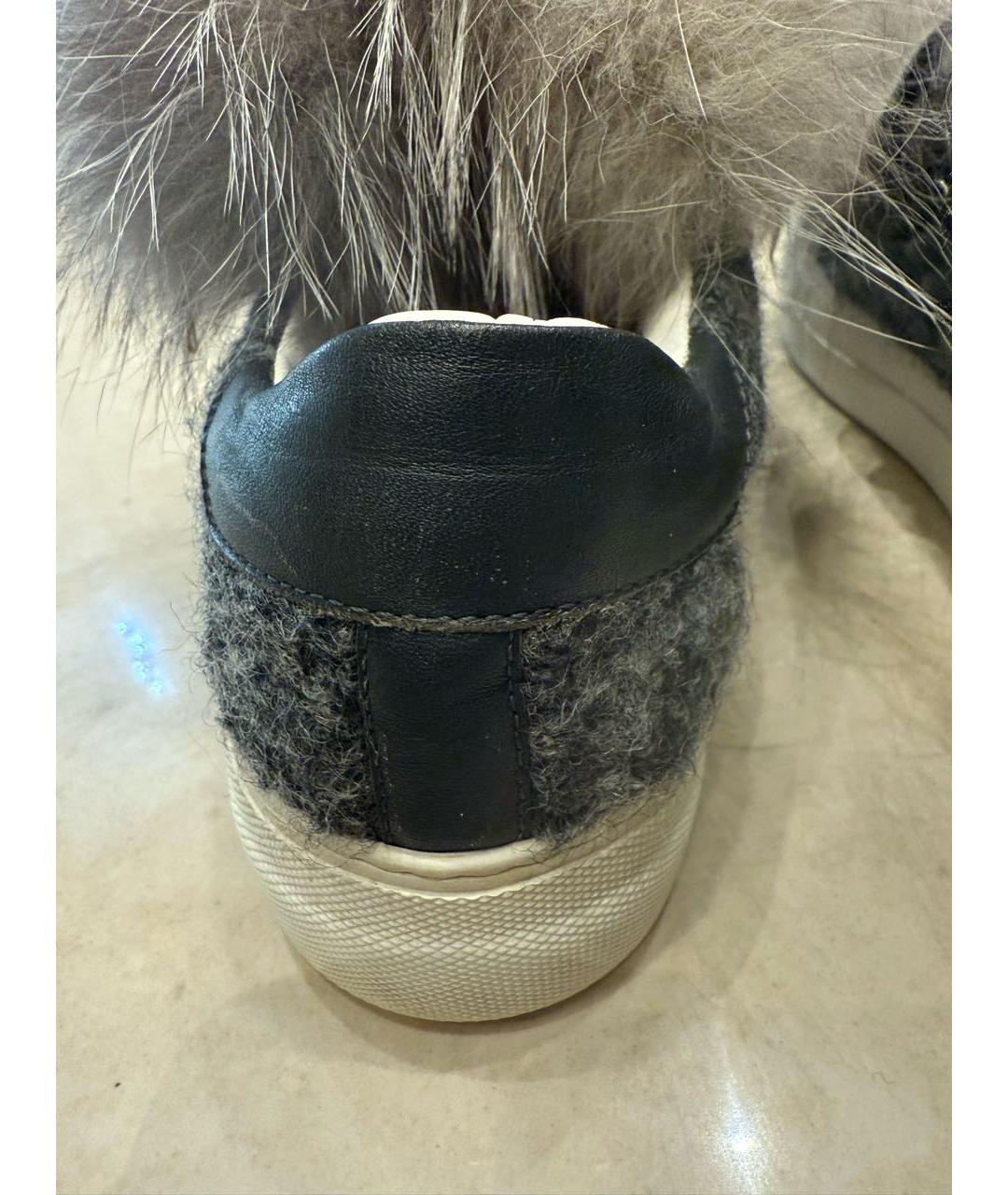 MONCLER Серые кеды, фото 4