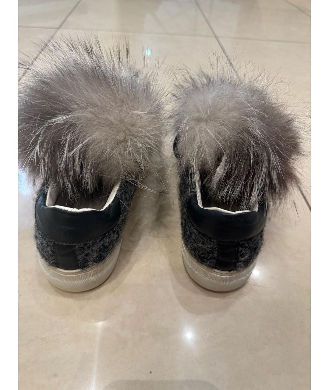 MONCLER Серые кеды, фото 3