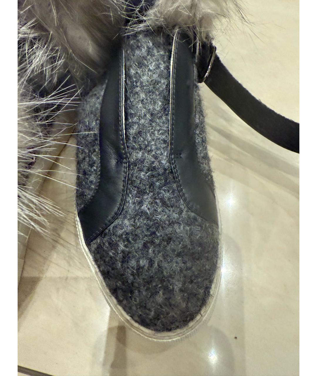 MONCLER Серые кеды, фото 5