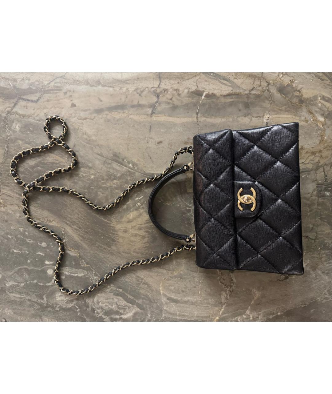 CHANEL Черная кожаная сумка через плечо, фото 5