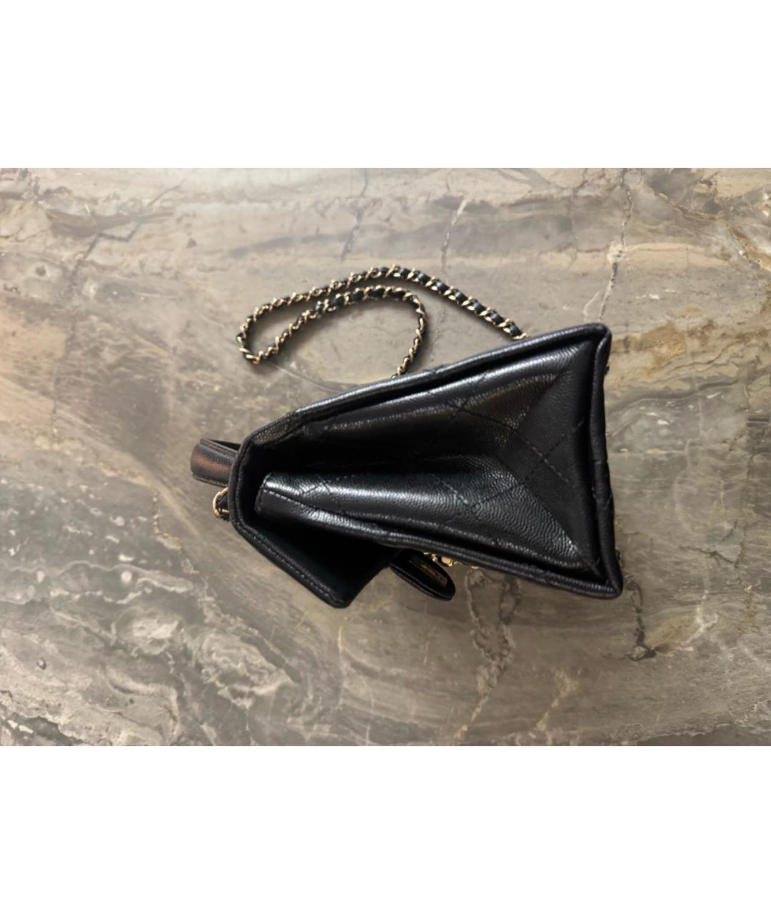 CHANEL Черная кожаная сумка через плечо, фото 4