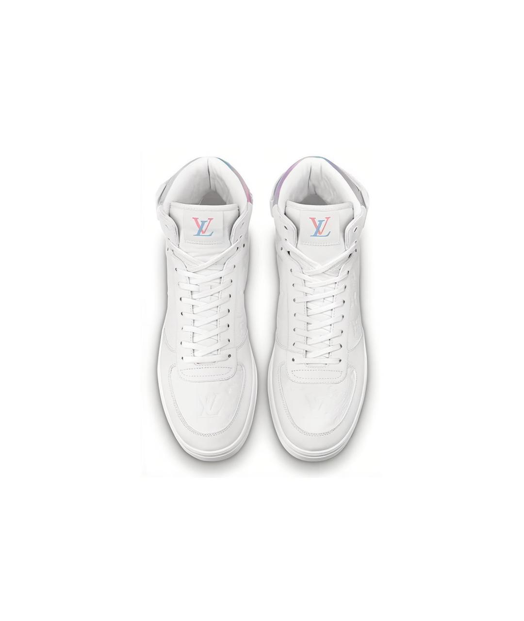 LOUIS VUITTON Белые кожаные высокие кроссовки / кеды, фото 3