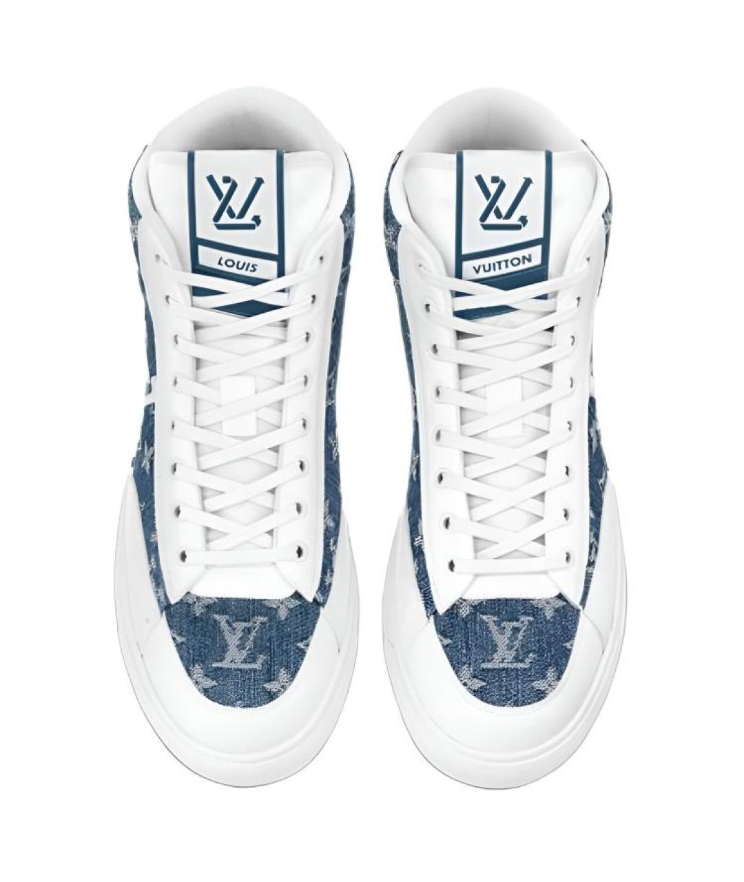 LOUIS VUITTON Белые текстильные высокие кроссовки / кеды, фото 4
