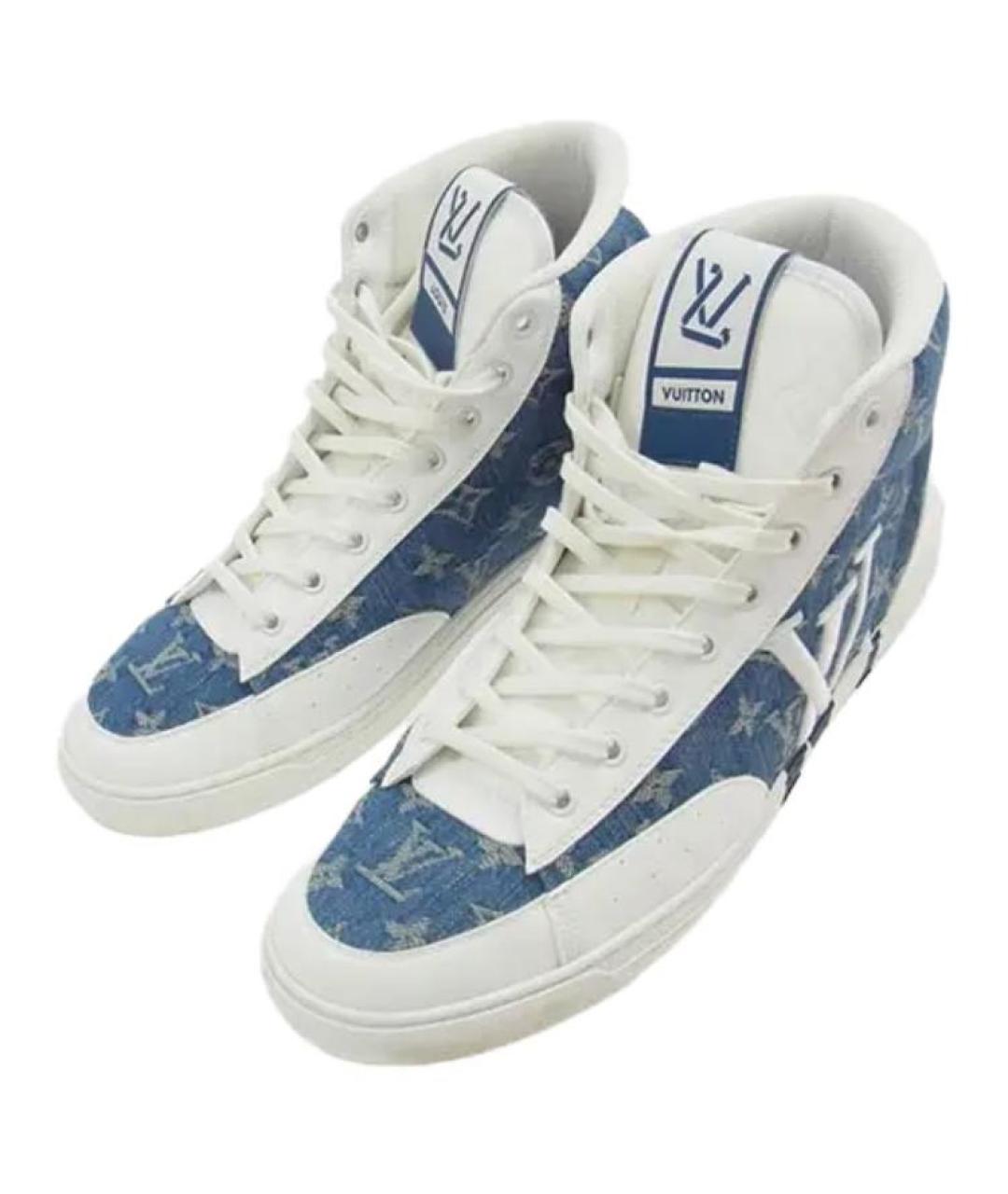 LOUIS VUITTON Белые текстильные высокие кроссовки / кеды, фото 3