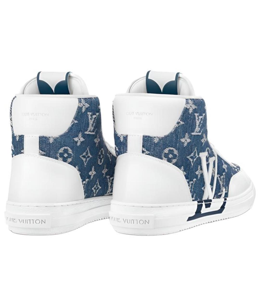 LOUIS VUITTON Белые текстильные высокие кроссовки / кеды, фото 5