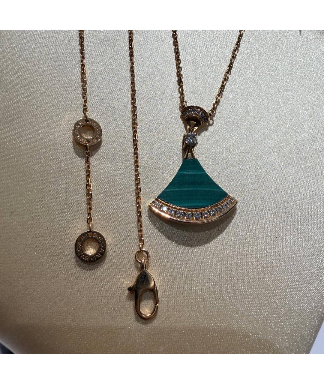 BVLGARI Зеленые колье из розового золота, фото 4