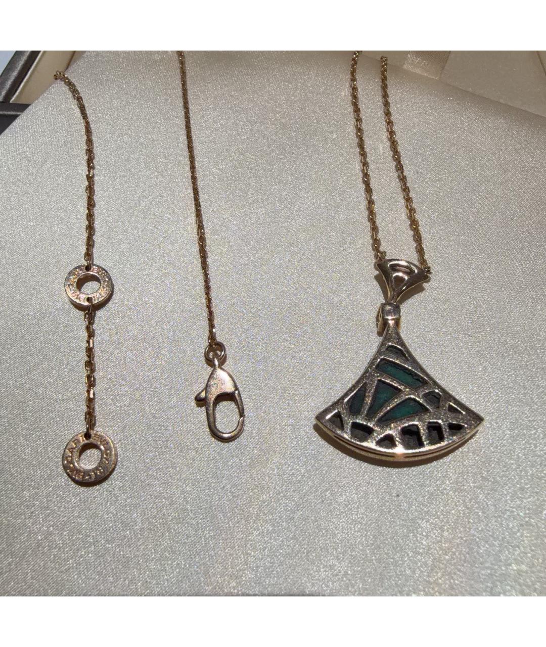 BVLGARI Зеленые колье из розового золота, фото 5
