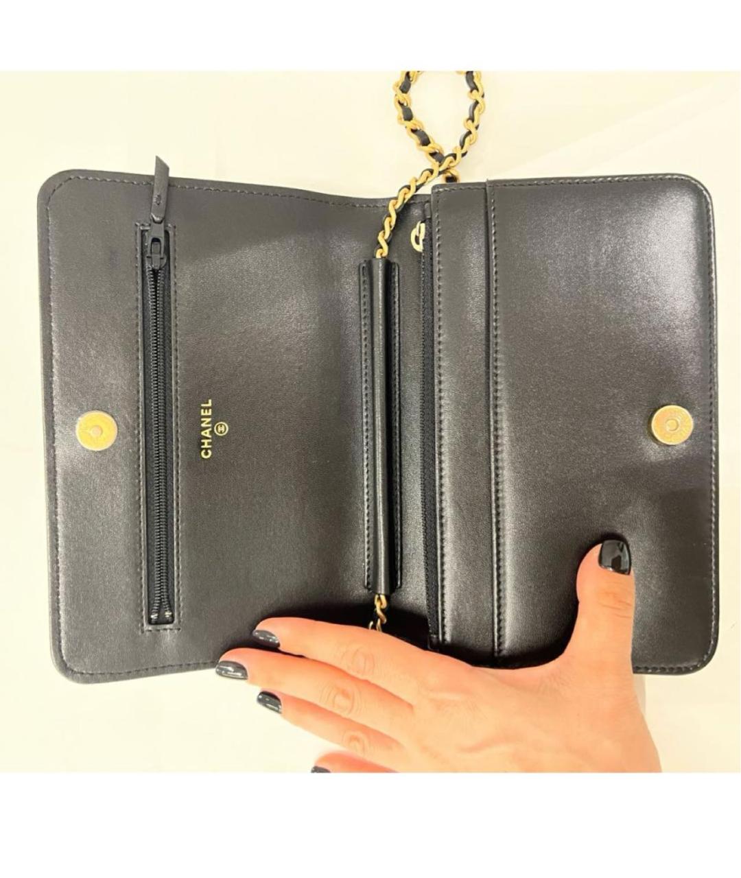 CHANEL Черная кожаная сумка через плечо, фото 2