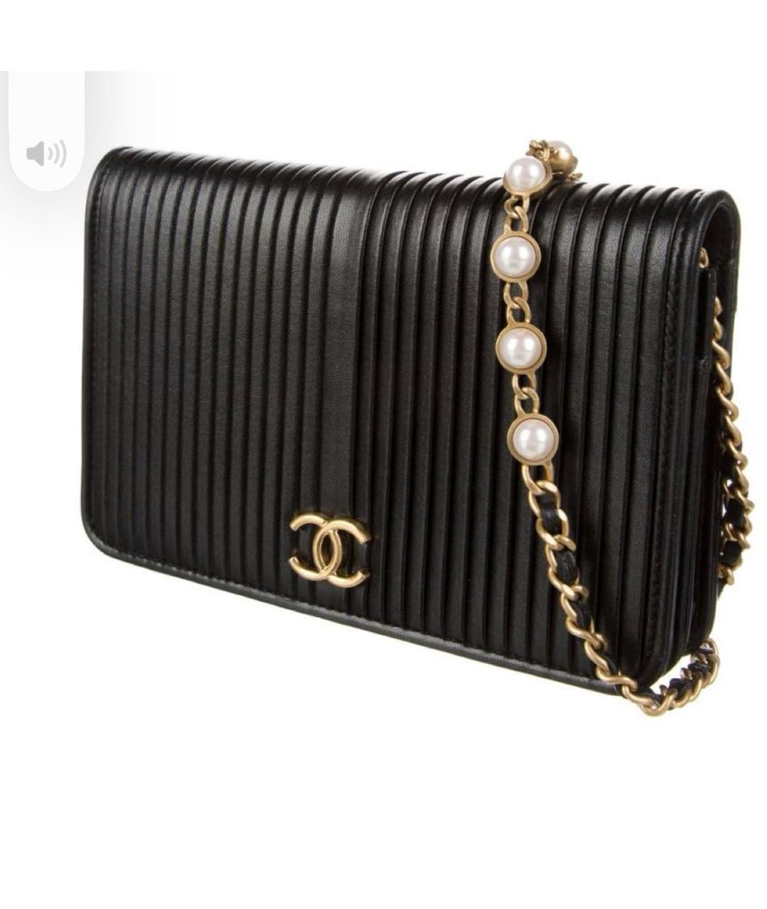 CHANEL Черная кожаная сумка через плечо, фото 6