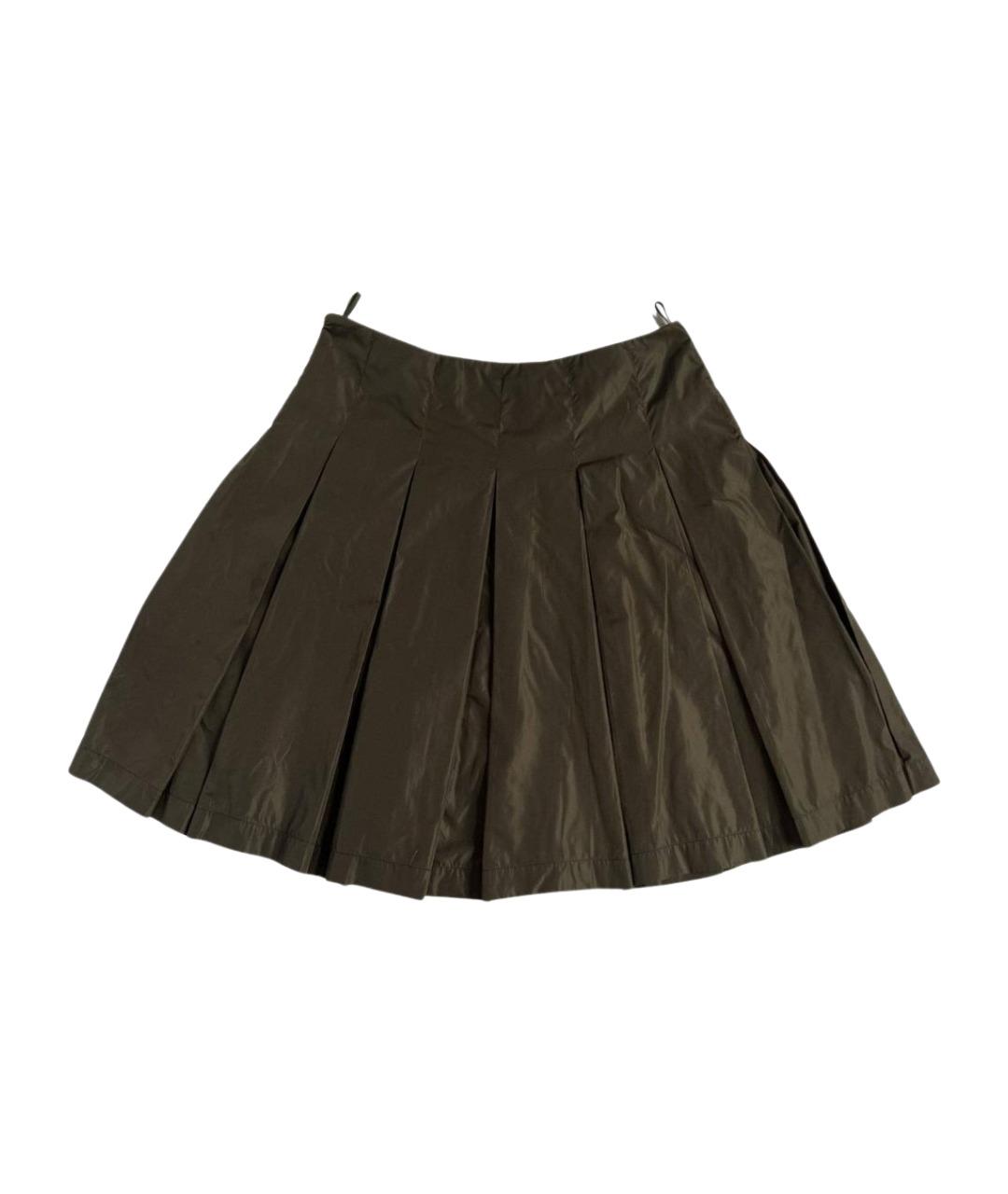 PRADA Коричневая полиамидовая юбка мини, фото 1