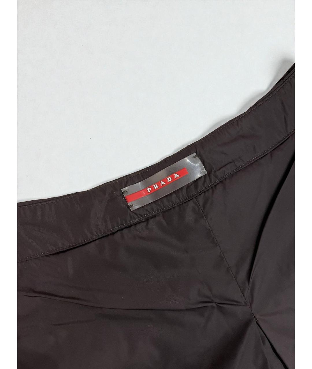 PRADA Коричневая полиамидовая юбка мини, фото 2