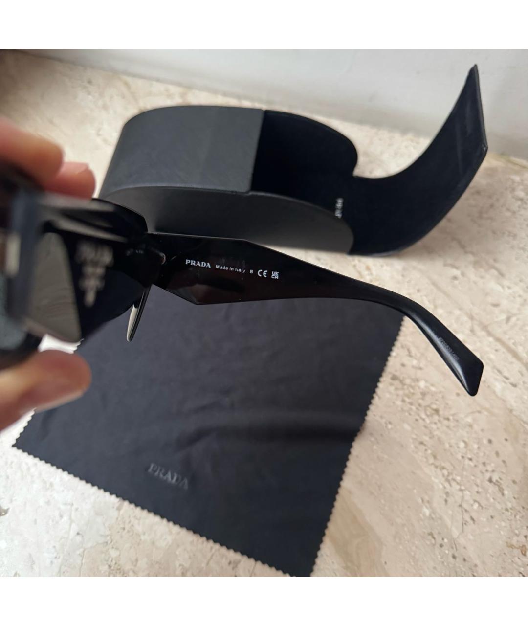 PRADA Черные пластиковые солнцезащитные очки, фото 7