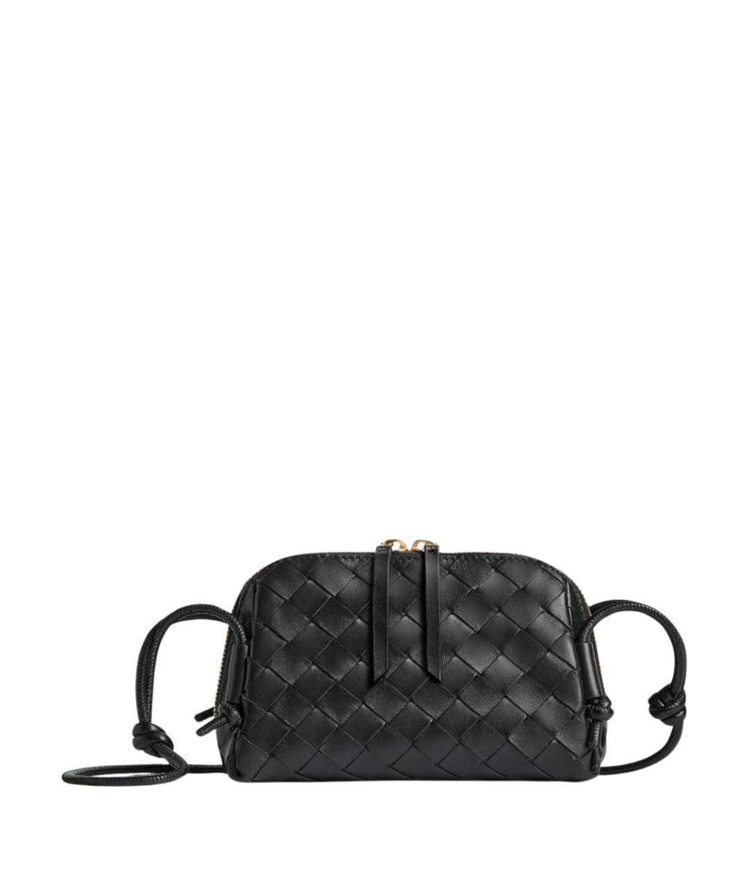 BOTTEGA VENETA Черная кожаная сумка через плечо, фото 1