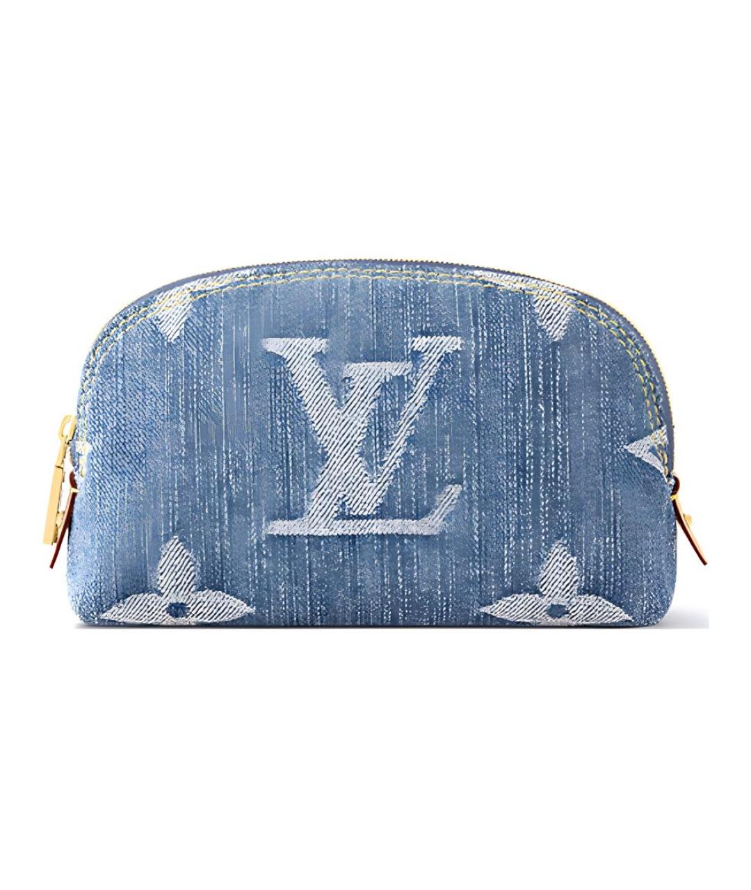 LOUIS VUITTON Голубая деним барсетка, фото 1