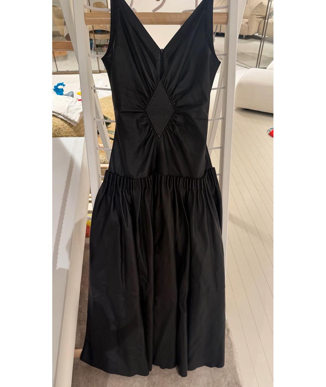LOEWE Черное кожаное вечернее платье, фото 4