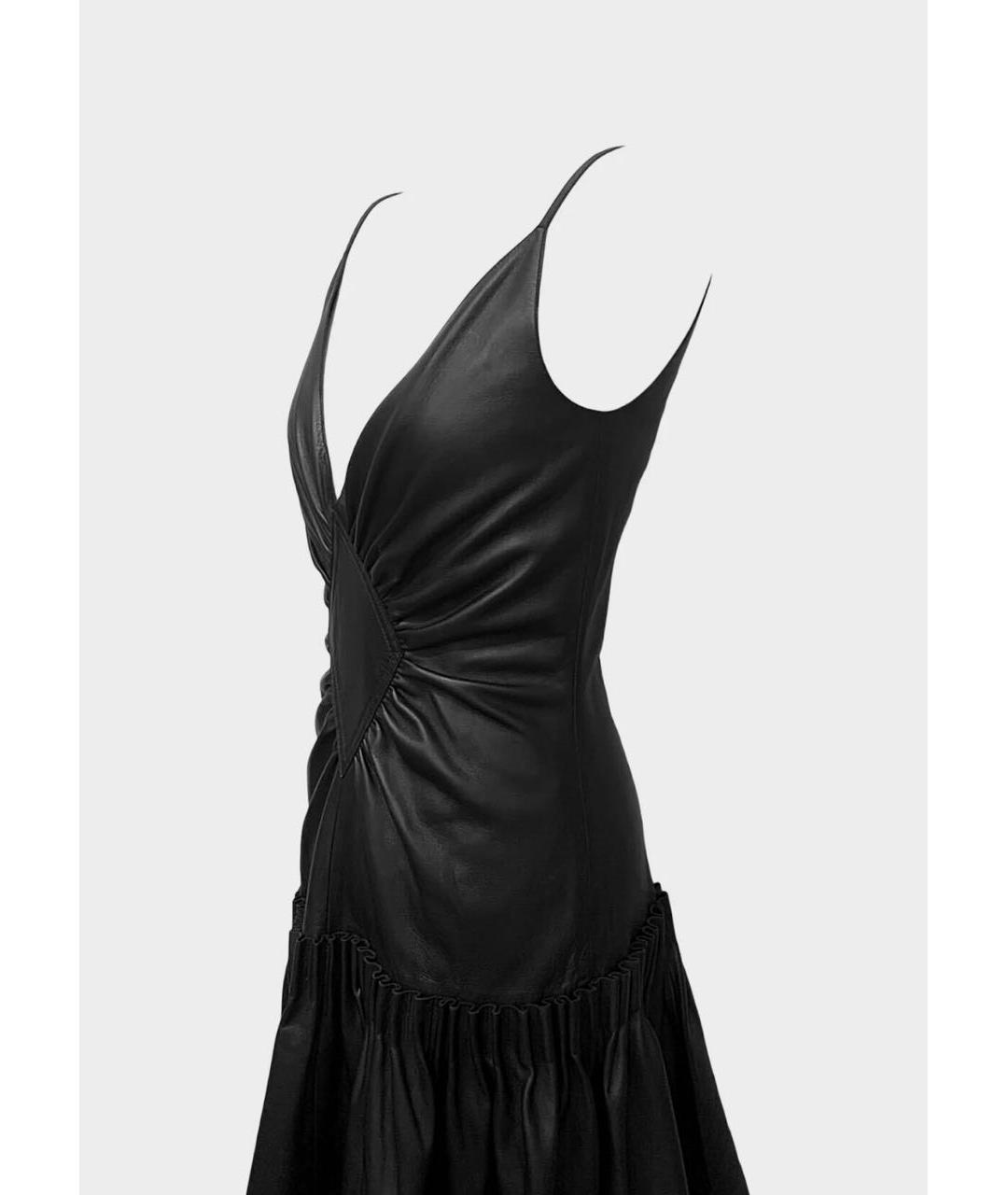 LOEWE Черное кожаное вечернее платье, фото 3