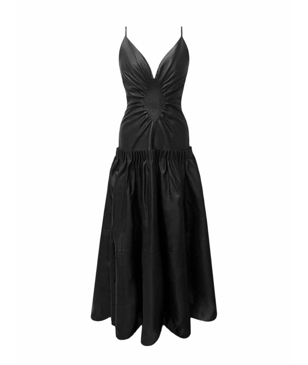 LOEWE Черное кожаное вечернее платье, фото 1