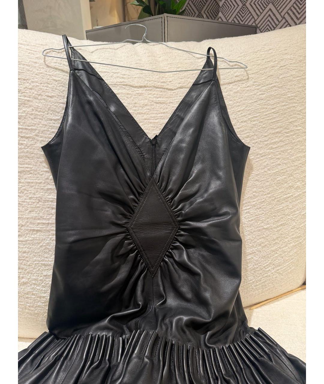 LOEWE Черное кожаное вечернее платье, фото 5