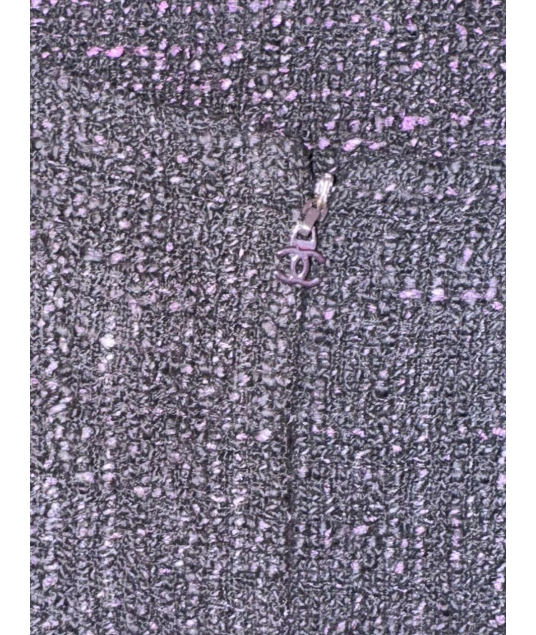 CHANEL Фиолетовое твидовое коктейльное платье, фото 4