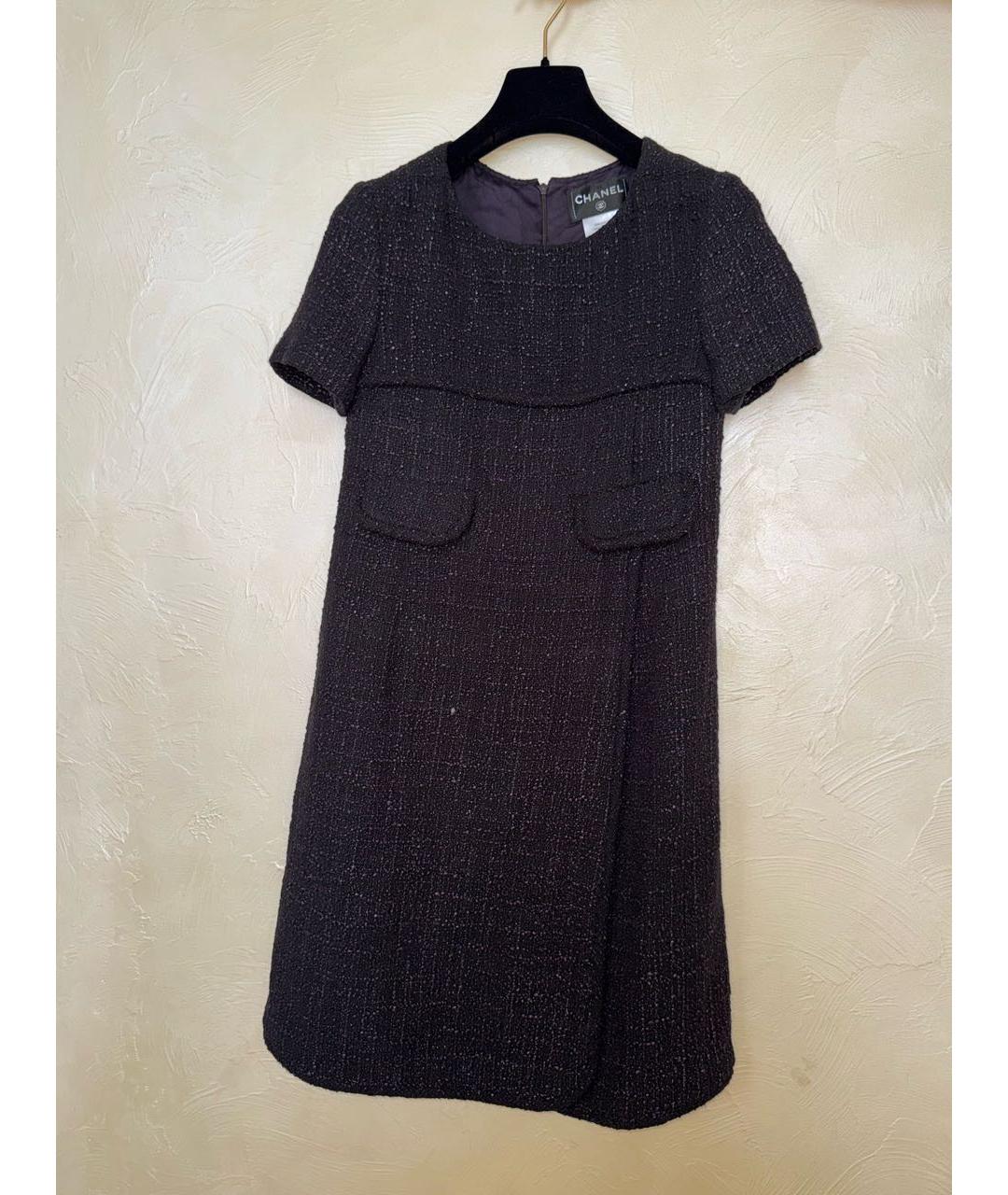 CHANEL Фиолетовое твидовое коктейльное платье, фото 5