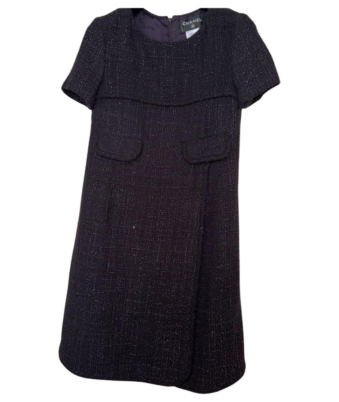 CHANEL Фиолетовое твидовое коктейльное платье, фото 1