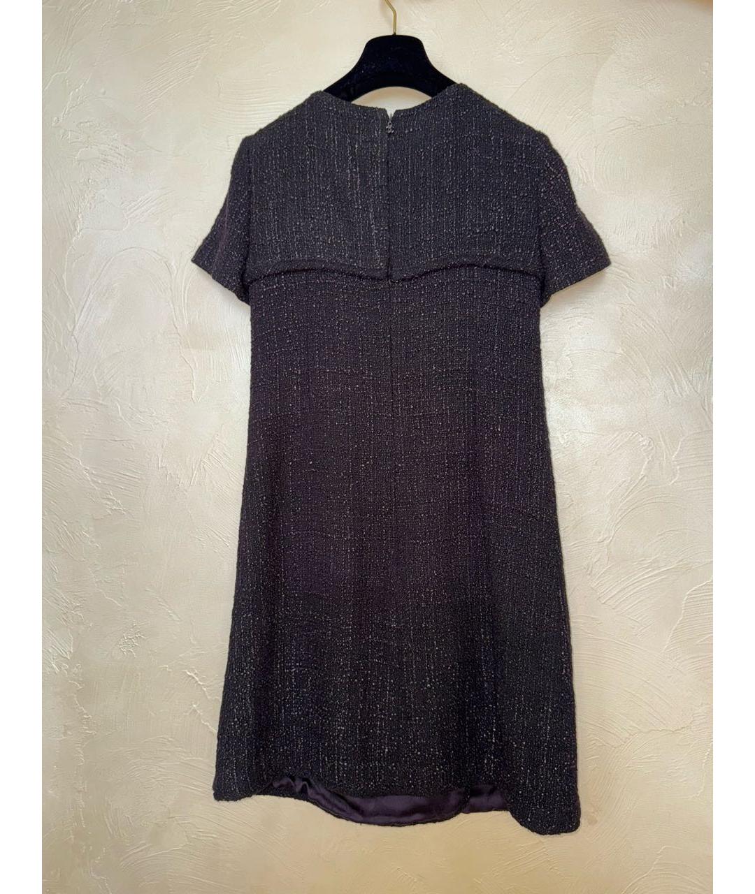CHANEL Фиолетовое твидовое коктейльное платье, фото 2