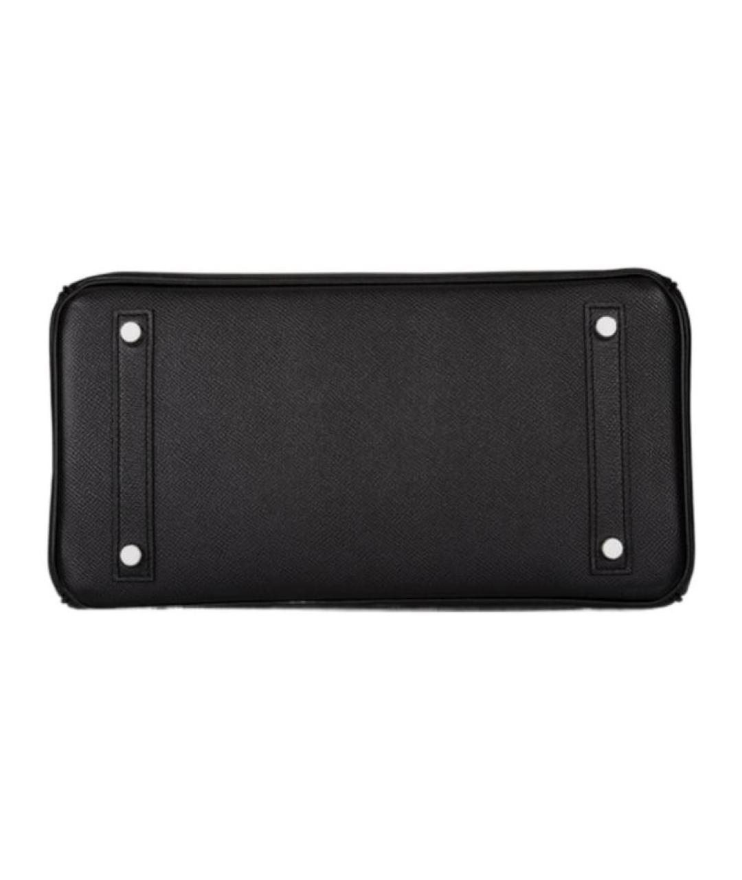 HERMES Черная кожаная сумка тоут, фото 4