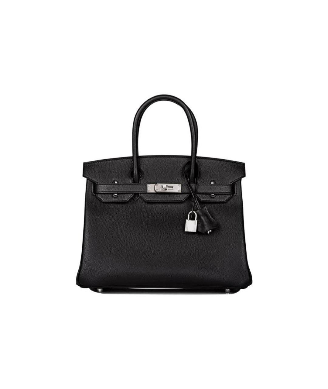 HERMES Черная кожаная сумка тоут, фото 1