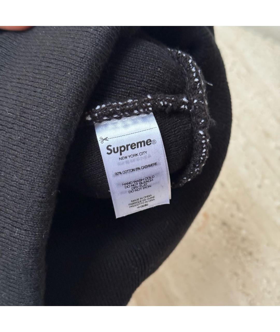 SUPREME Черная хлопковая шапка, фото 5