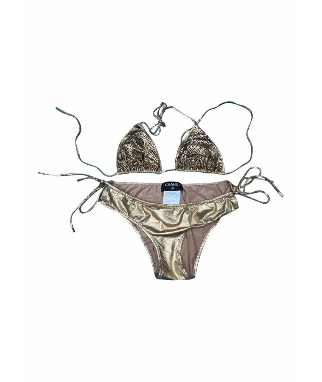 CHANEL Золотой полиамидовый купальник, фото 1