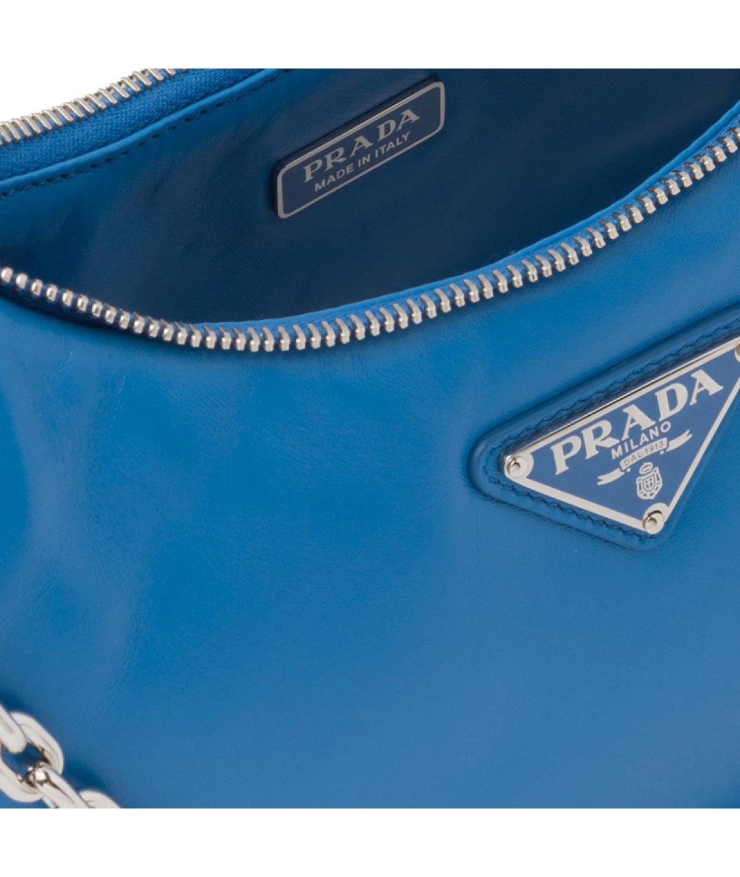 PRADA Синяя кожаная сумка через плечо, фото 5