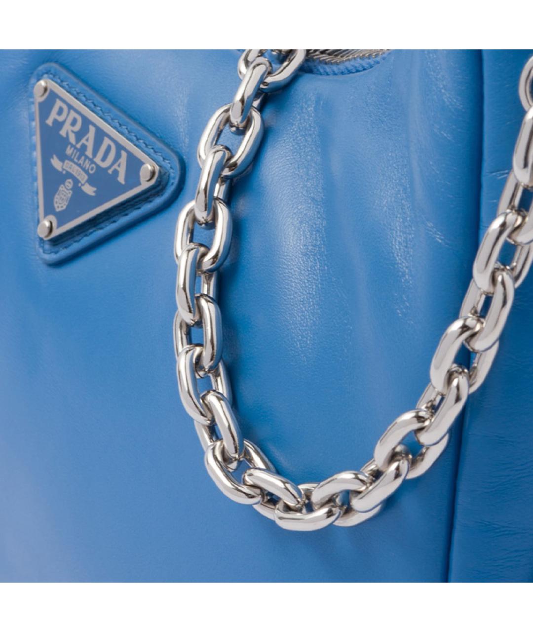 PRADA Синяя кожаная сумка через плечо, фото 4