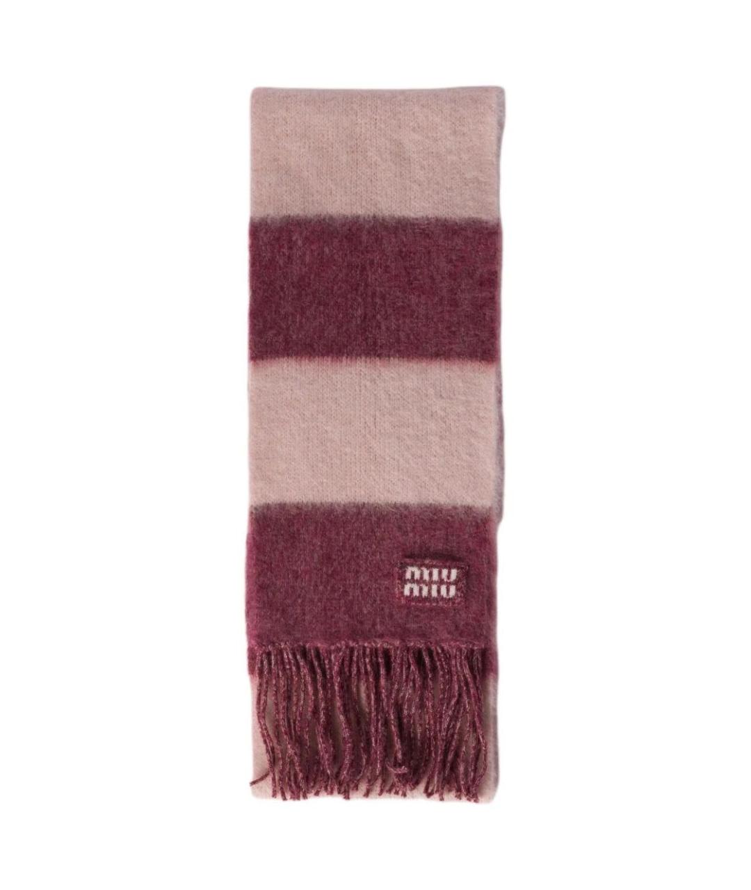 MIU MIU Розовый шерстяной шарф, фото 1