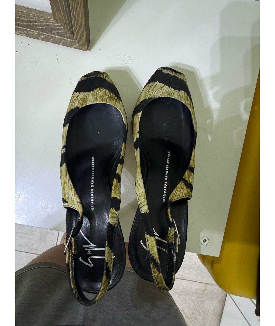 GIUSEPPE ZANOTTI DESIGN Золотые текстильные туфли, фото 3