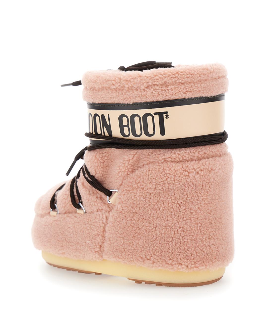 MOON BOOT Розовые текстильные ботинки, фото 2