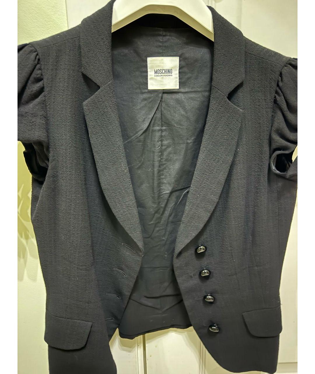 MOSCHINO Черный шерстяной жакет/пиджак, фото 6