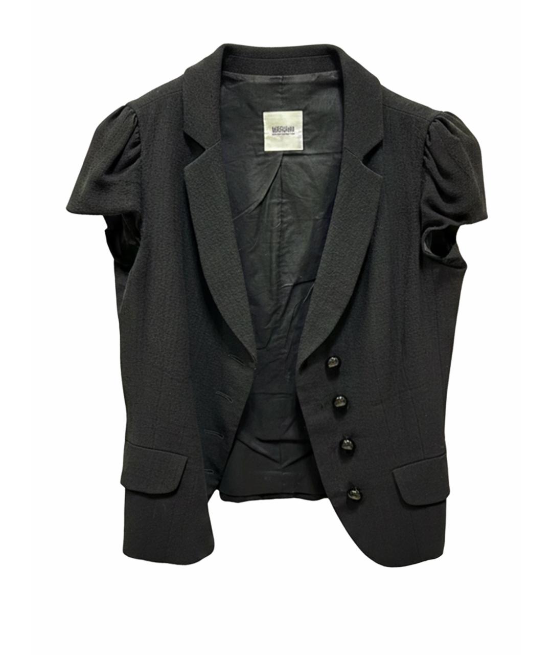 MOSCHINO Черный шерстяной жакет/пиджак, фото 1