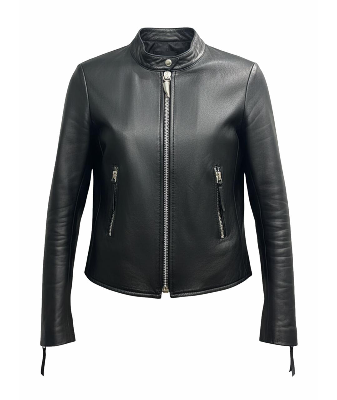 GIUSEPPE ZANOTTI DESIGN Черная кожаная куртка, фото 1