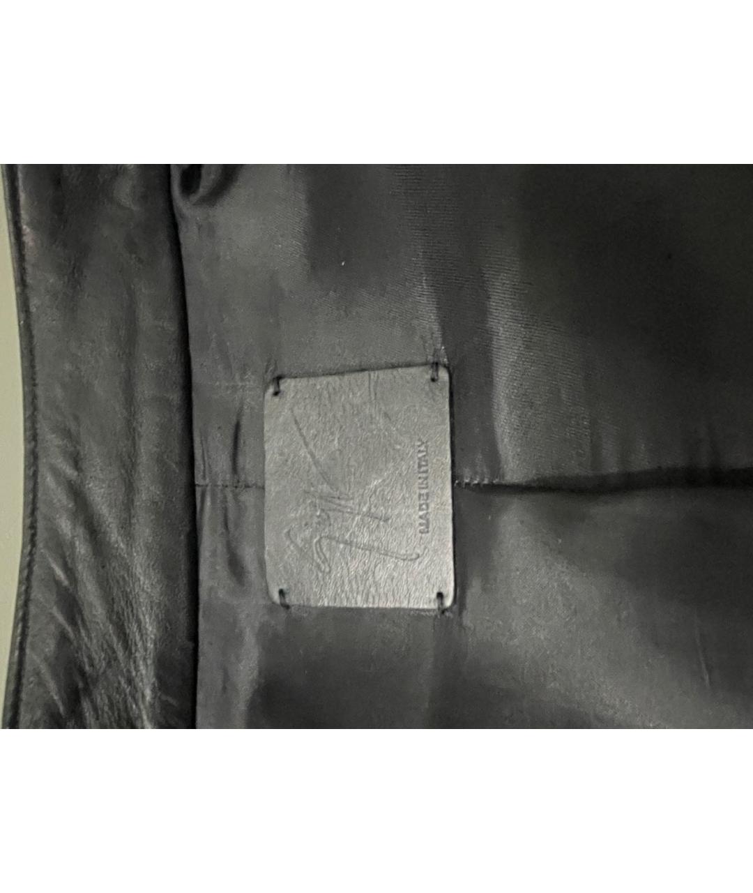 GIUSEPPE ZANOTTI DESIGN Черная кожаная куртка, фото 3