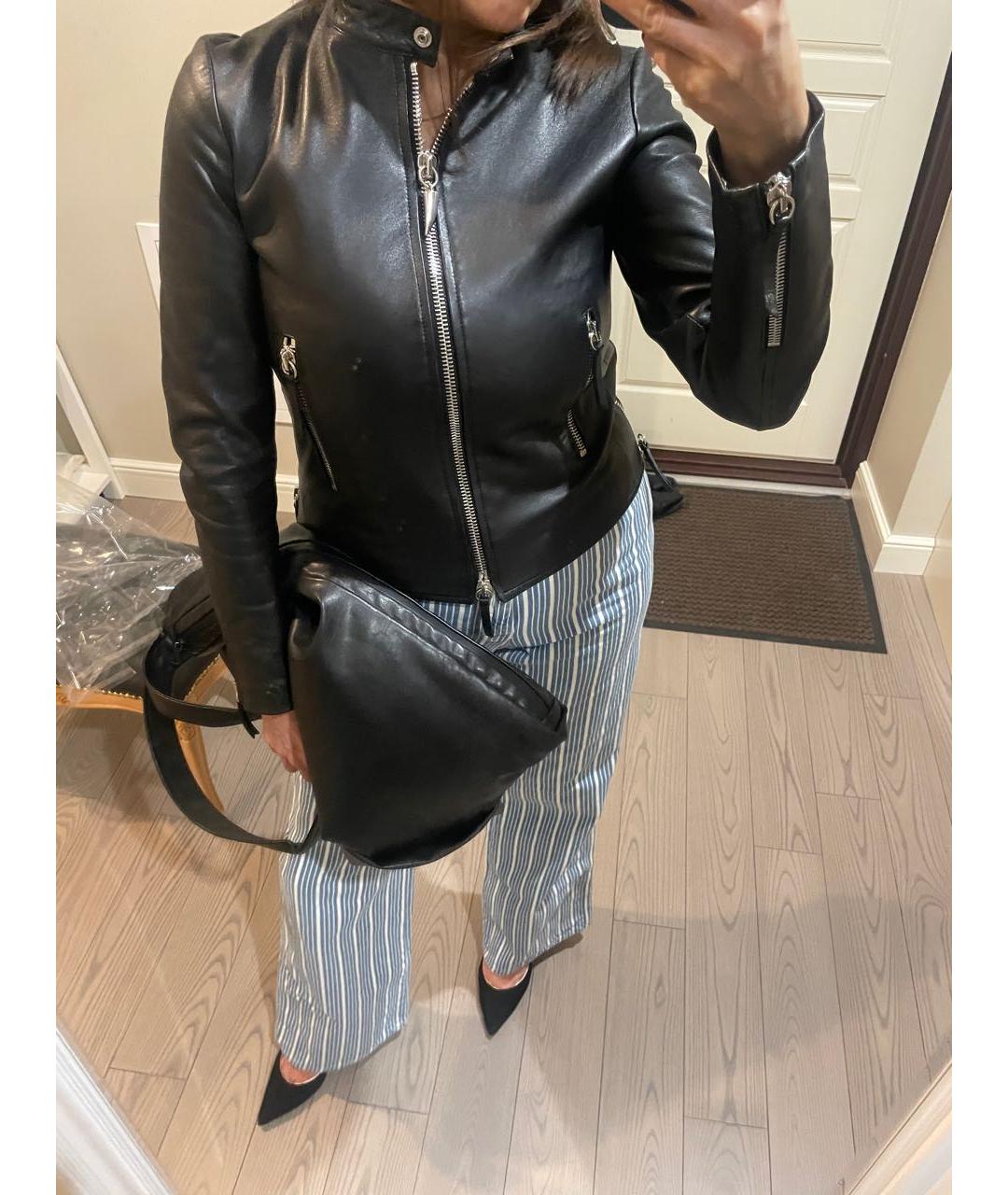 GIUSEPPE ZANOTTI DESIGN Черная кожаная куртка, фото 5