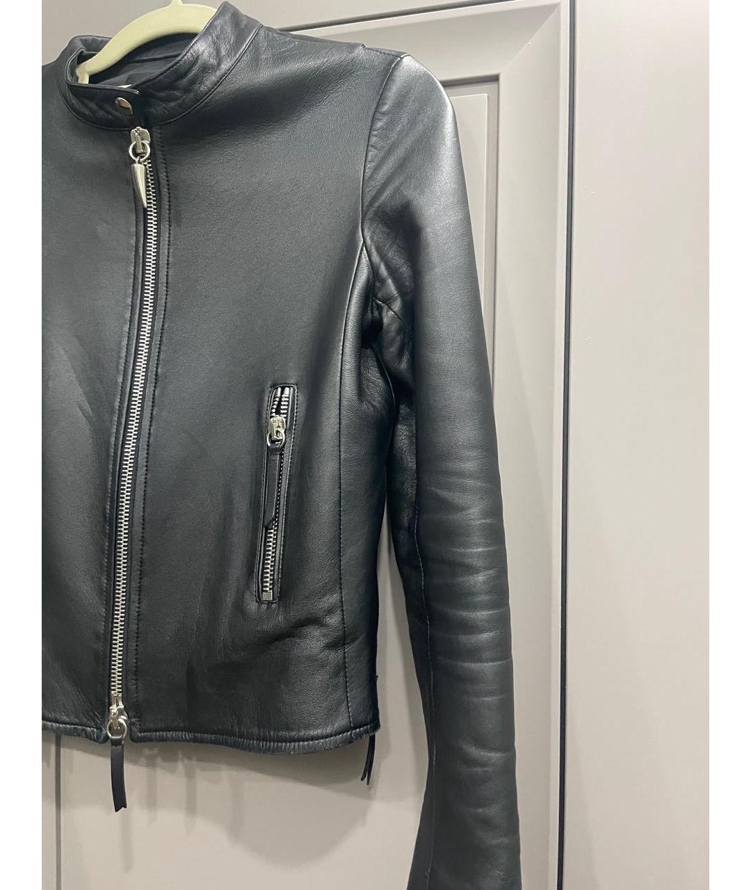 GIUSEPPE ZANOTTI DESIGN Черная кожаная куртка, фото 8