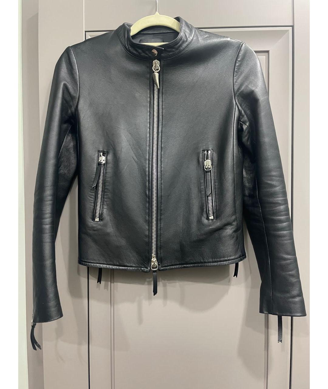 GIUSEPPE ZANOTTI DESIGN Черная кожаная куртка, фото 9