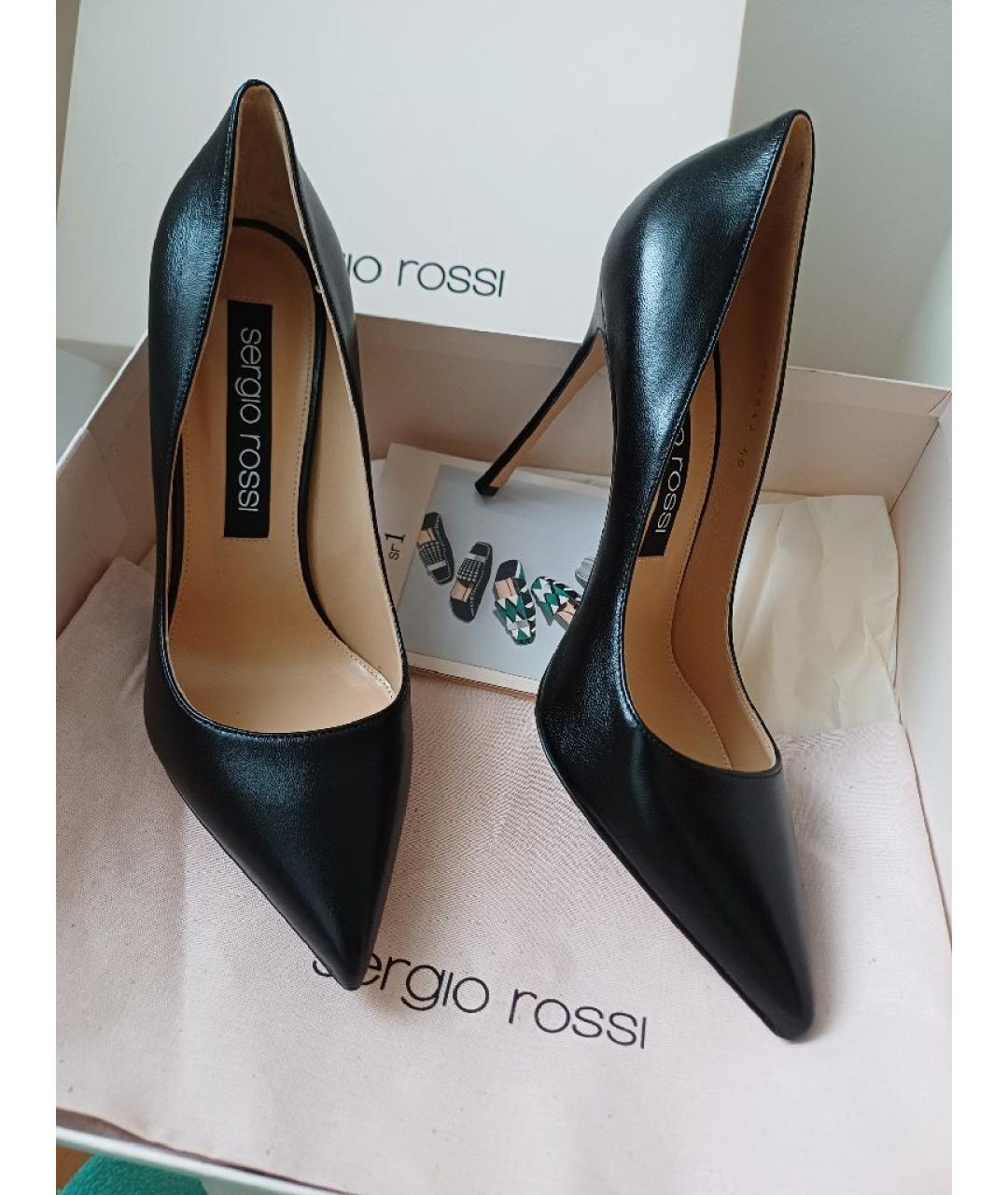 SERGIO ROSSI Черные кожаные туфли, фото 3