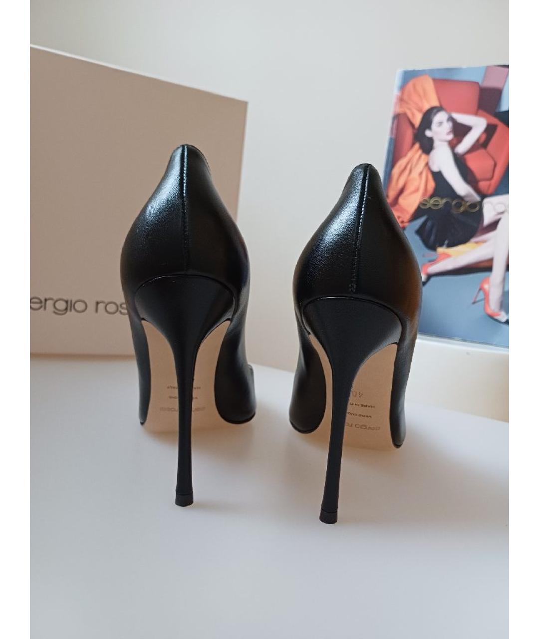 SERGIO ROSSI Черные кожаные туфли, фото 7