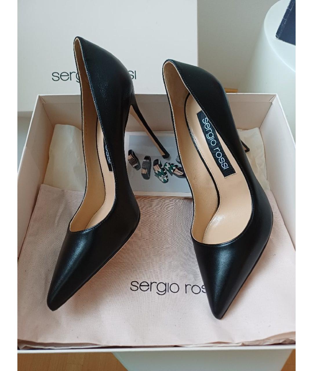 SERGIO ROSSI Черные кожаные туфли, фото 2