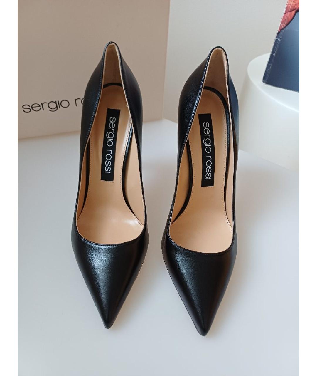 SERGIO ROSSI Черные кожаные туфли, фото 6