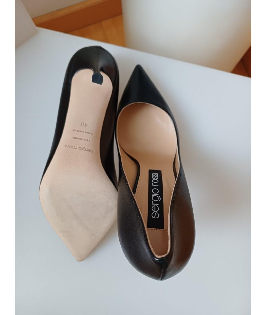 SERGIO ROSSI Черные кожаные туфли, фото 8
