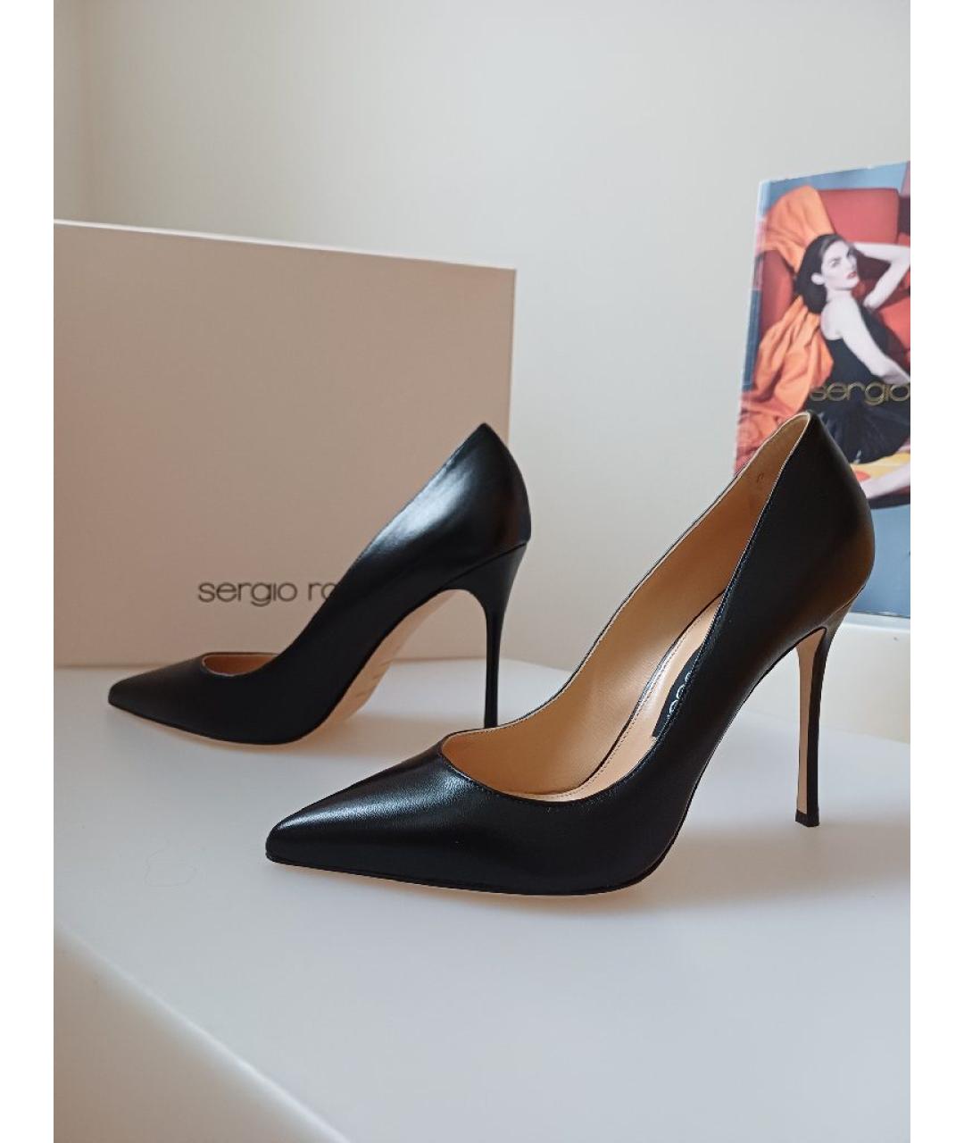 SERGIO ROSSI Черные кожаные туфли, фото 4