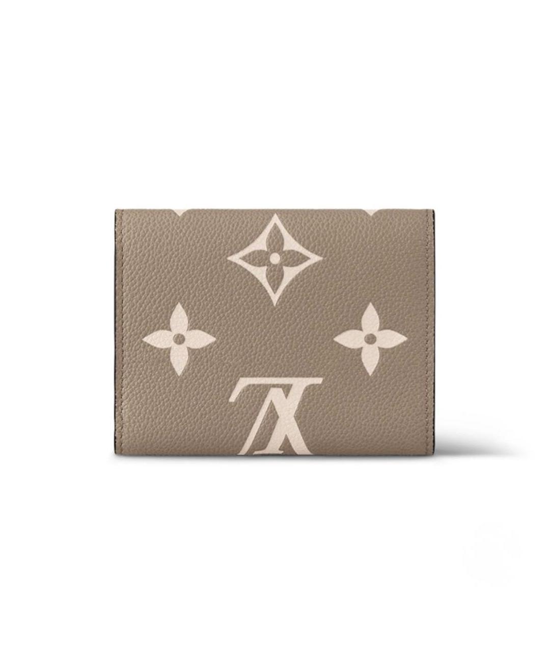 LOUIS VUITTON Бежевый кожаный кошелек, фото 3